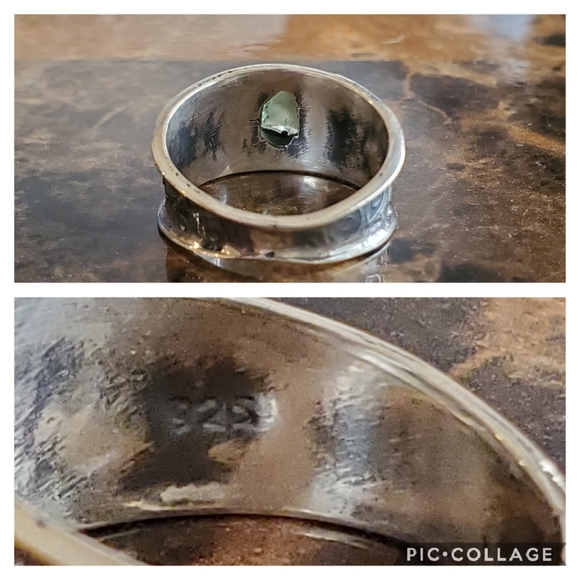 Genuine Czech Moldavite Ring Size 8 - Picture 6 of 8